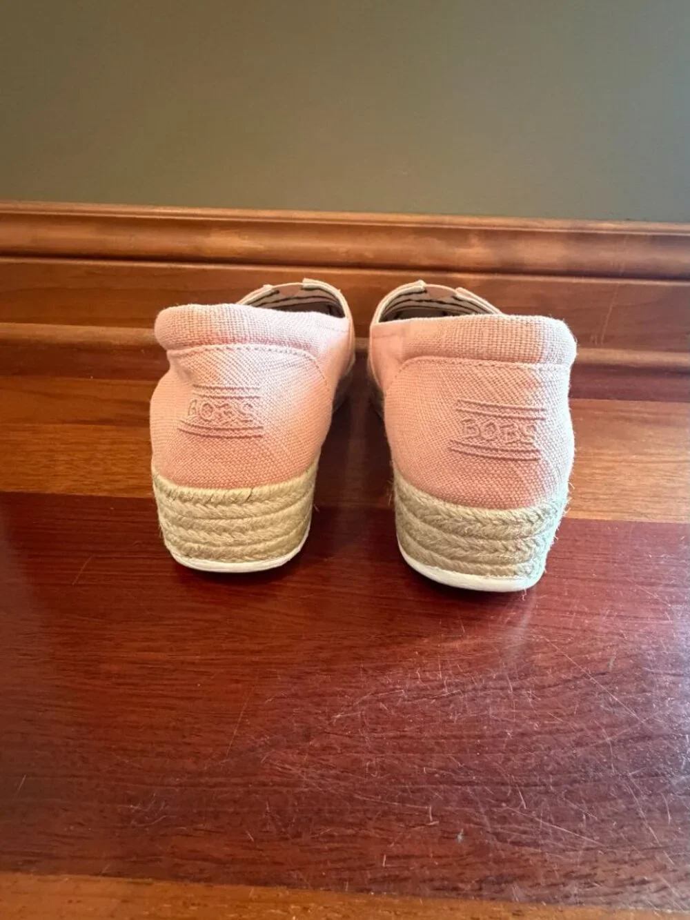 BOBS from Skechers Fairy Duster Wedge Espadrilles Pink Blush Memory Foam Size 11
